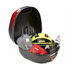 Top Case MONOLOCK GIVI B29NT TECH 29 litres, noir moulé, avec catadioptres fumés, platine et kit fixation