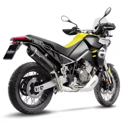 Échappement silencieux Slip-On LeoVince LV ONE EVO BLACK EDITION inox noir pour Aprilia Tuareg 660 2022 et +