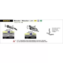 Silencieux ROUND SIL ARROW titaneDark homologué avec embout carbone pour Ducati Monster / Monster + 937 2021 et +