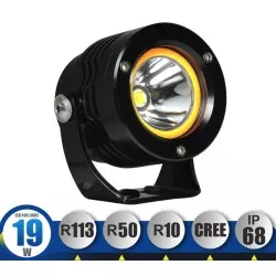 Feux additionnels clignotants moto BALL PLSU led longue portée avec supports