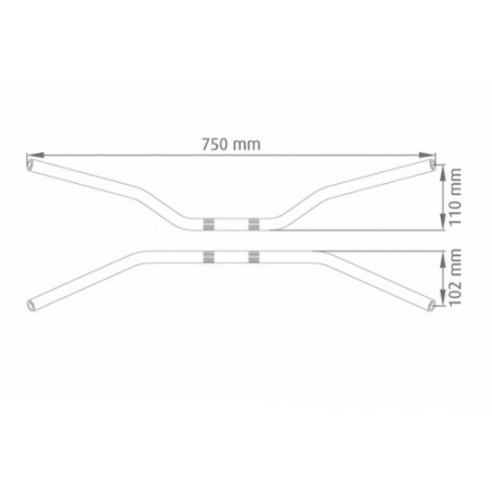 Guidon moto ABM Superbike - 22mm spécifique BMW poignées chauffantes
