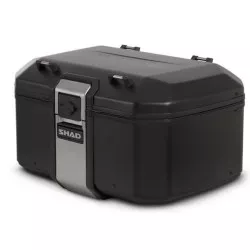 Top Case moto aluminium SHAD TERRA TR55 Aluminium BLACK EDITION, volume 55 litres, capacité, 2 casques modulables