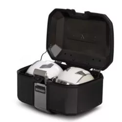 Top Case moto aluminium SHAD TERRA TR55 Aluminium BLACK EDITION, volume 55 litres, capacité, 2 casques modulables