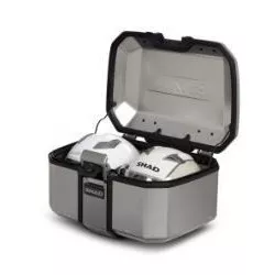 Top Case moto aluminium SHAD TERRA TR55 Aluminium, volume 55 litres, capacité, 2 casques modulables
