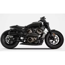 Kit silencieux TopGun double échappement homologué inox noir ZARD pour Ducati Harley Davidson 1250 Sportster 2021 et +