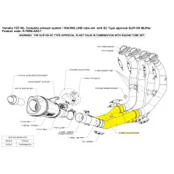 Tube intermédiaire Racing Akrapovic C-Y6R8 pour Yamaha YZF R6 2009