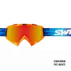 Swaps - Masque cross SWAP'S PIXEL Orange + Ecran Iridium Or / Rouge PRÉ-MONTÉ