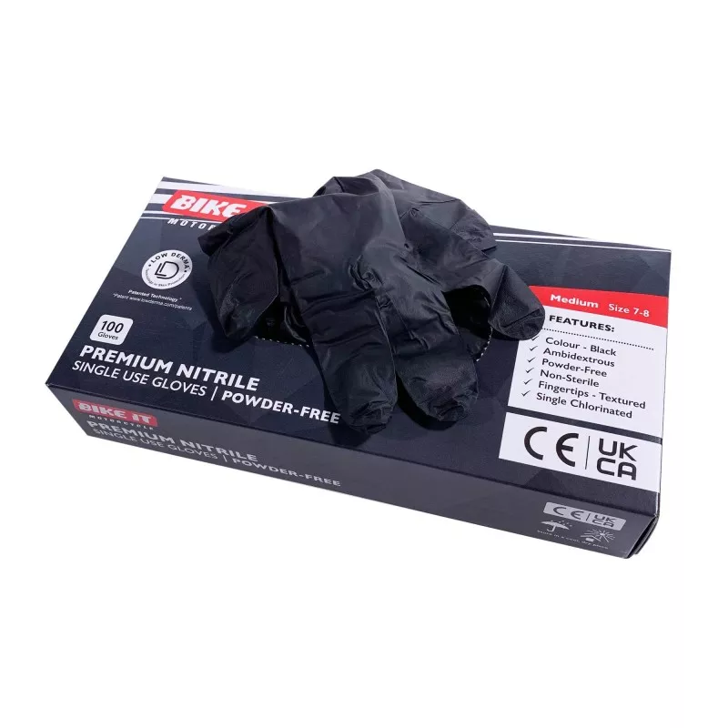 NOVIPRO - Gants jetables nitrile noir résistants - boîte de 100