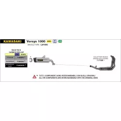 Collecteur Racing ARROW inox 71770MI Inox, non homologué, pour Kawasaki Versys 1000 2021 et +