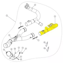 Pièce de rechange H-B12R4R en acier inoxydable pour collecteur E-B12R4 Akrapovic