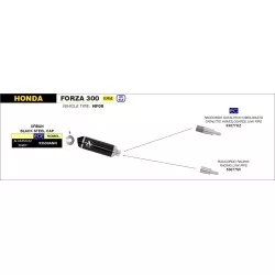 Raccord Racing 53077MI ARROW pour pots Urban sur Honda Forza 300 2018-2020