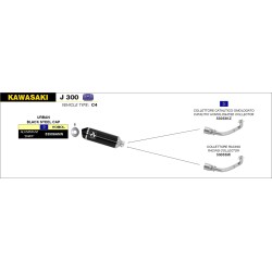 Silencieux URBAN ARROW 53506ANN Aluminium Dark, avec embout inox Noir, pour Kawasaki J300 14-16 et Kymco Downtown 300 09-16
