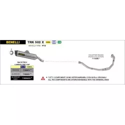 Silencieux RACE-TECH 71889AKN DARK ARROW aluminium noir embout Carbone pour Benelli TRK502X 2018 et +