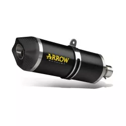 Silencieux RACE-TECH ARROW Aluminium "Dark" noir embout carbone pour Kawasaki ER6N et ER6F 2012-2016, Versys 650 2015-2016