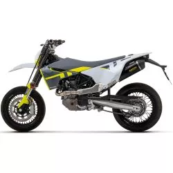 Silencieux RACE-TECH ARROW 72623AKN Aluminium "Dark" avec embout Carbone pour Husqvarna 701 Enduro / Supermoto 2017 et +