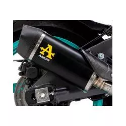 Silencieux INDY RACE ARROW 71950AKN aluminium dark (noir) embout Carbone pour Kawasaki Ninja 400 2023 et +