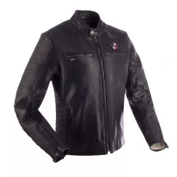 Blouson moto cuir SEGURA RIVERTON Noir