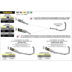 Ligne complète racing compétition 71222CKZ ARROW Full Titane pour Yamaha YZF R3 2021 et +Ligne complète racing compétition 71222