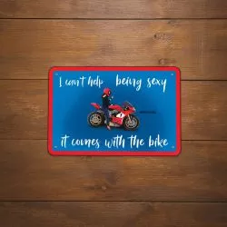 Plaque métallique "it comes with the bike" OXFORD pour votre garage, atelier ou votre maison