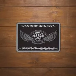Plaque métallique "Born to ride" OXFORD pour votre garage, atelier ou votre maison