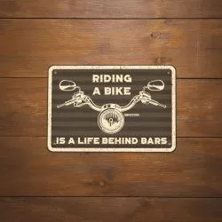 Plaque métallique "Riding a bike" OXFORD pour votre garage, atelier ou votre maison