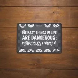 Plaque métallique "The best thing in life" OXFORD pour votre garage, atelier ou votre maison