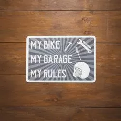 Plaque métallique "My rules" OXFORD pour votre garage, atelier ou votre maison