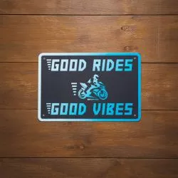 Plaque métallique "Good vibes" OXFORD pour votre garage, atelier ou votre maison