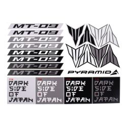 Kit déco adhésifs Pyramid Plastics BRA0204 pour Yamaha MT09