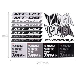 Kit déco adhésifs Pyramid Plastics BRA0204 pour Yamaha MT09