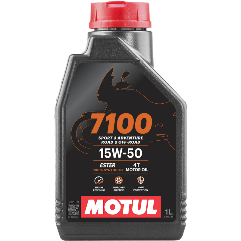 Huile moteur Motul 4T 15W50 7100 1 litre pour votre moto Tech2Roo