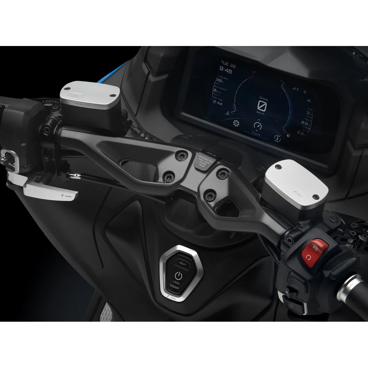 Cache Réservoir De Frein Avant Pour Yamaha TMAX 2022-2023 - 2 Pièces Aluminium Anodisé Jaune