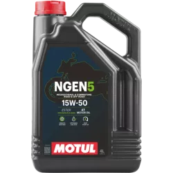 Huile moteur 4T 15W-50 MOTUL NGEN 5 - 4 litres - Mélange synthétique durable