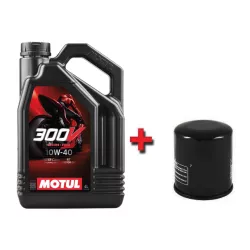 Pack vidange MOTUL - Huile 4T 300V 10W40 4L + filtre à huile