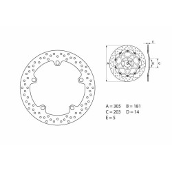 Disque de frein avant BREMBO Oro fixe - 68B407D6