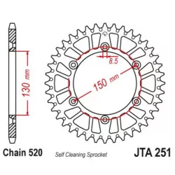 Couronne JT SPROCKETS aluminium ultra-light 251 - 520