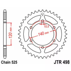 Couronne JT SPROCKETS acier standard 498 - 525