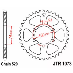 Couronne JT SPROCKETS acier standard 1073 - 520