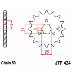 Pignon JT SPROCKETS 15 dents acier standard 424 - 530