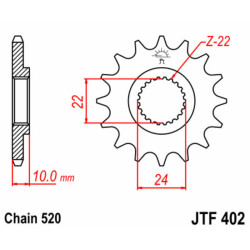 Pignon JT SPROCKETS 15 dents acier standard 402 - 520