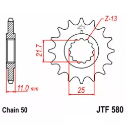 Pignon JT SPROCKETS 17 dents acier standard 580 - 520