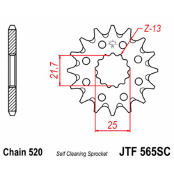 Pignon JT SPROCKETS 14 dents acier anti-boue 565 - 520