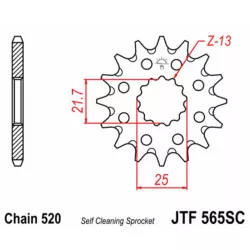 Pignon JT SPROCKETS 13 dents acier anti-boue 565 - 520