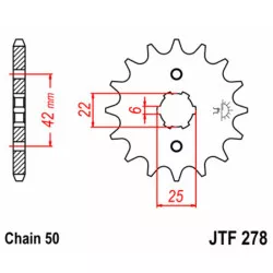 Pignon JT SPROCKETS 15 dents acier standard 278 - 530