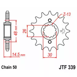 Pignon JT SPROCKETS 17 dents acier standard 339 - 530