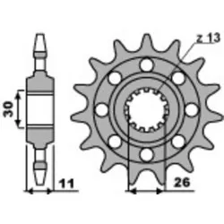 Pignon PBR Racing acier standard 579M - 520