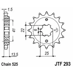 Pignon JT SPROCKETS 15 dents acier standard 293 - 525