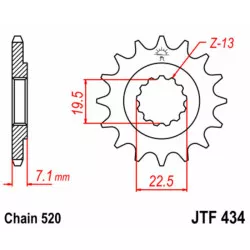 Pignon JT SPROCKETS 15 dents acier standard 434 - 520