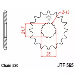 Pignon JT SPROCKETS 16 dents acier standard 565 - 520