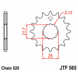 Pignon JT SPROCKETS 15 dents acier standard 565 - 520
